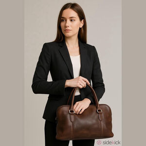 Ellington Portland Leather Satchel/ Tablet / Briefcase Brown Medium